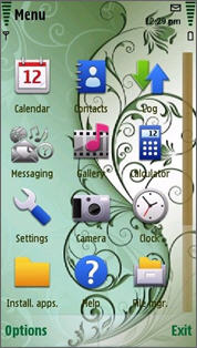 Тема Green Floral для Nokia 5230